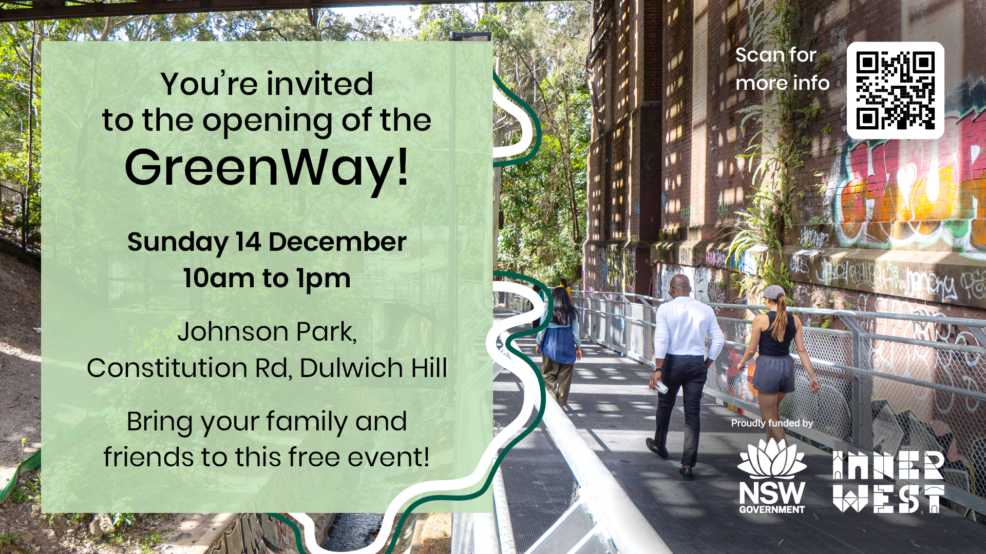 GreenWay opening event in Johnson Park on Sun 14 Dec 2025 10am to 1pm